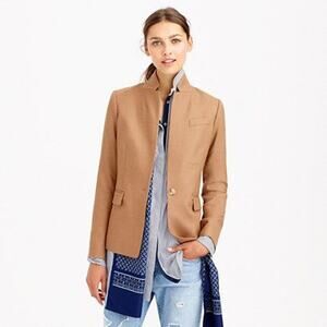 J. Crew Wool Flannel Regent Blazer in Camel Tan Size 4